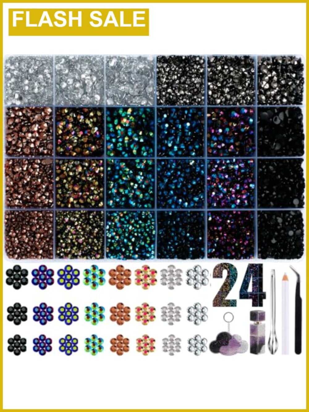 21600pc Rhinestone Kit with Tools for Crafts Nail Art DIY